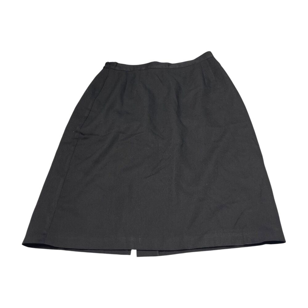 Worthington Skirt Women's Black Rayon Elastic Waist Side Site Back Button